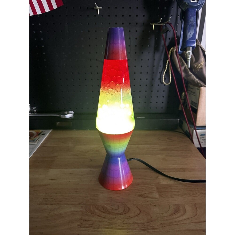 Vintage Rainbow Lava Lamp/Retro Psychedelic Motion Lamp/Colorful Mood Light 💡🌈